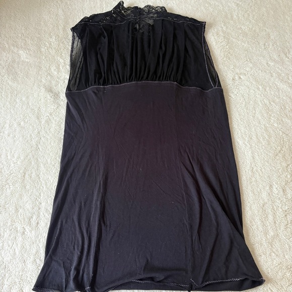 Free People‎ Rhinestone Cowboy Lace Embellished Top Western Wear Women's L Black - Picture 5 of 9